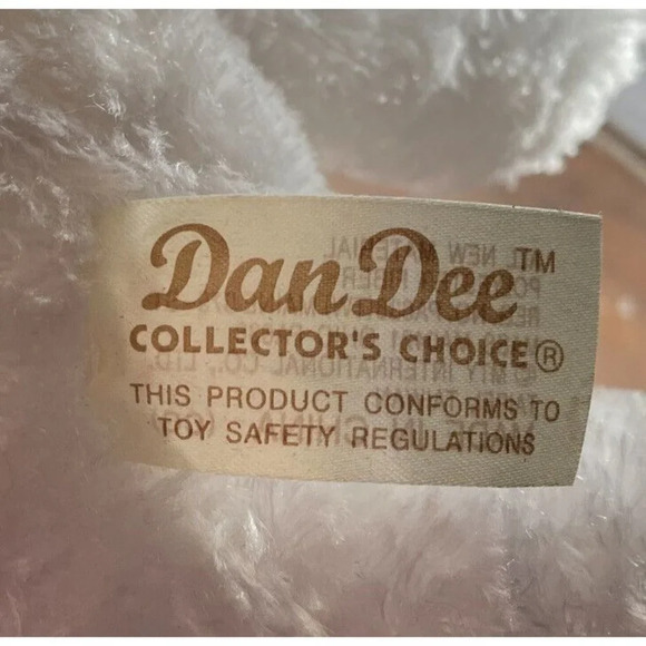 Dan Dee White Teddy Bear Pink Hat Scarf Nose Plush Stuffed Animal Toy 9 Inch - Picture 5 of 6